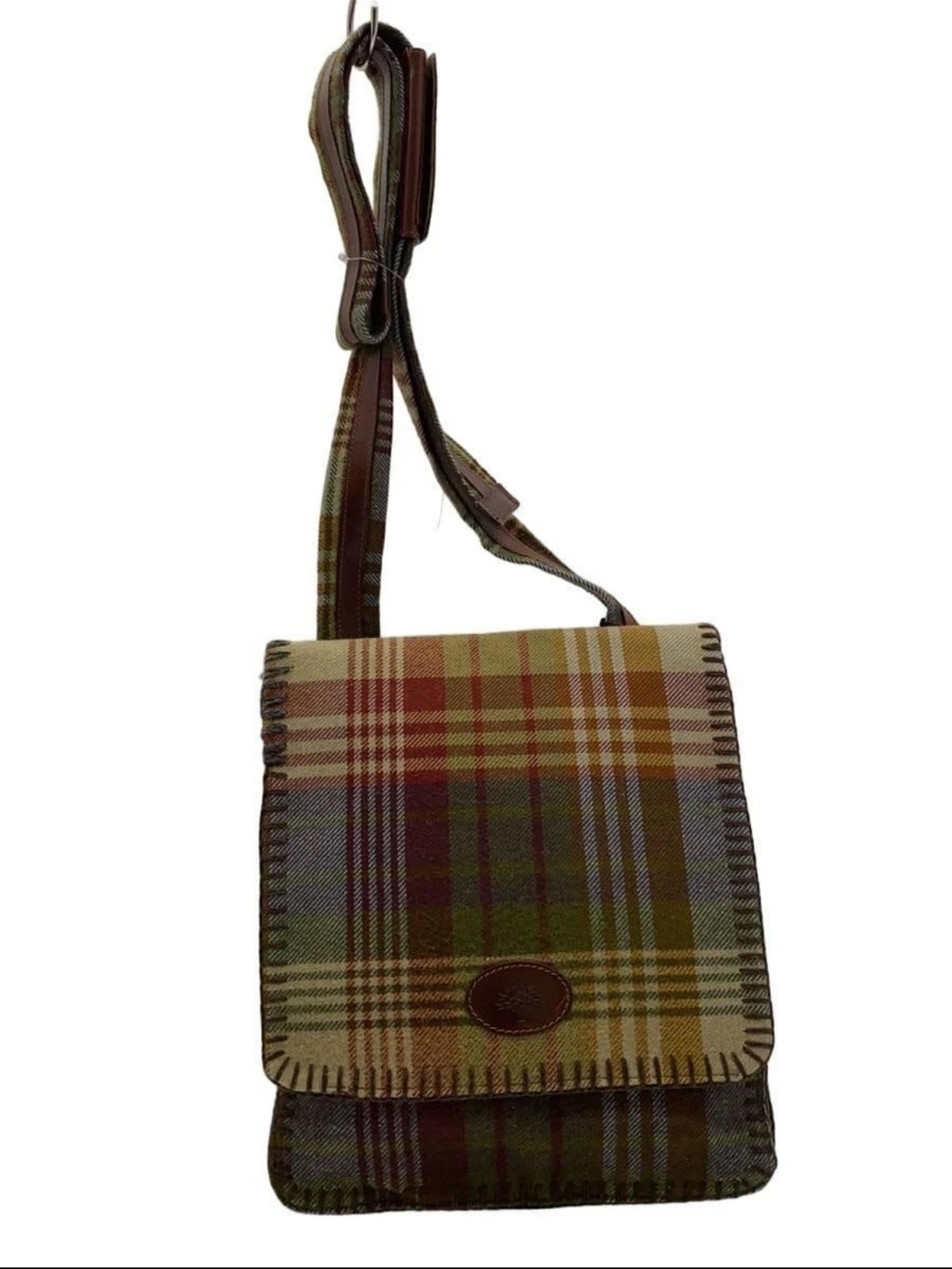 Mulberry Plaid Crossbody in Olive Green and Brown Tones